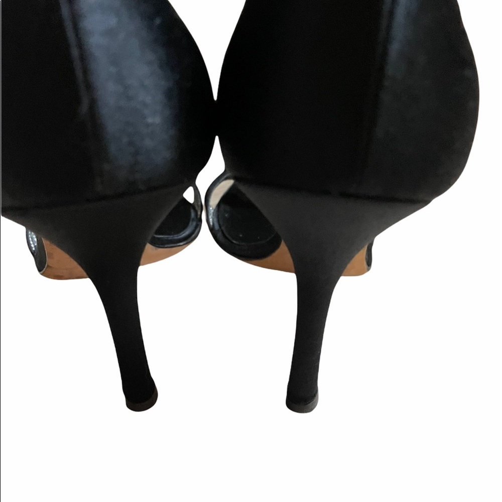 Giuseppe Zanotti Black Satin D'Orsay Sandal with Crystal Accent - Picture 9 of 11